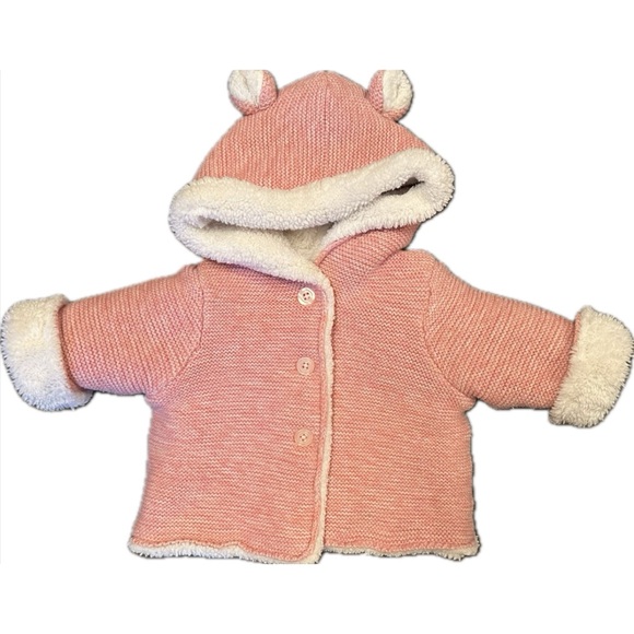 GAP Other - Baby GAP Girl’s Sherpa Lined Knit Cardigan Jacket Like New, Perfect Condition!